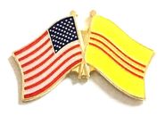 South Vietnam Flag Lapel Pin - Double