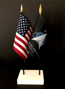 Space Force and US Flag Desk Set  