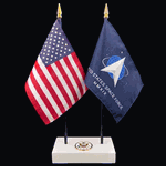 Space Force and US Flag Executive Desk Set