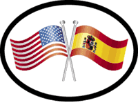 Spain Friendship Flag-It Oval Decal