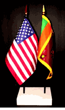 Sri Lanka and US Flag Desk Set