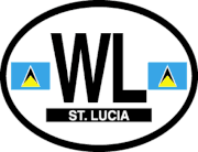 St. Lucia Flag It Oval Decal