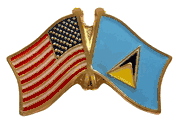 St. Lucia Flag Lapel Pin - Double
