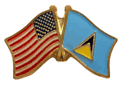 St. Lucia Flag Lapel Pin - Double