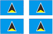 St. Lucia Flag Stickers 