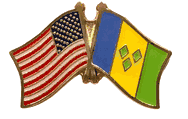 St. Vincent & Grenadines Flag Lapel Pin - Double