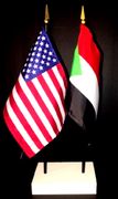 Sudan and US Flag Desk Set