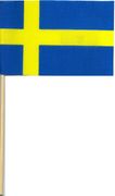 Swedish Miniature Cotton Stick Flags 4"x6" 