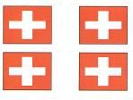 Switzerland Flag Sticker - 50 Sheet