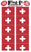 Switzerland Flag Stickers 50 Stickers per package