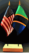 Tanzania and US Flag Desk Set