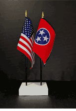 Tennessee and US Flag Desk Set