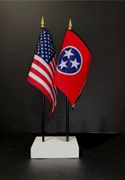 Tennessee and US Flag Desk Set