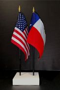 Texas and US Flag Desk Set