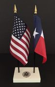Texas and US Flag Executive Desk Set