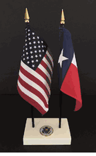 Texas and US Flag Executive Desk Set