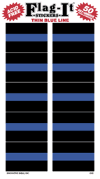 Thin Blue Line Flag Decal Stickers - 50 Per Package