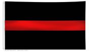 Thin Red Line 3x5 Nylon Firefighter Flag - Made in USA