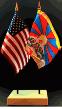Tibet and US Flag Desk Set - Out of Stock