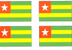 Togo Flag Stickers - Sheet of 50
