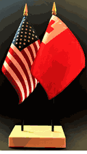 Tonga and US Flag Desk Set