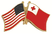 Tonga Flag Lapel Pin - Double