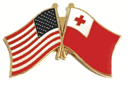 Tonga Flag Lapel Pin - Double