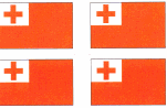 Tonga Flag Stickers - Sheet of 50