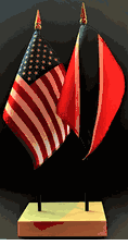 Trinidad & Tobago and US Flag Desk Set