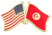 Tunisia Flag Lapel Pin - Double