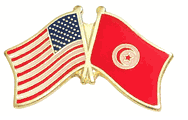 Tunisia Flag Lapel Pin - Double