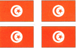 Tunisia Flag Stickers - Sheet of 50