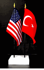 Turkey and US Flag Desk Set