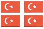 Turkish Flag Stickers - Sheet of 50