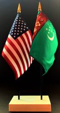 Turkmenistan and US Flag Desk Set