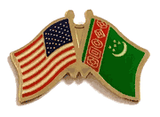 Turkmenistan Flag Lapel Pin - Double