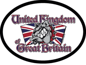 UK Bulldog Motto Flag It Oval Decal