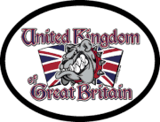 UK Bulldog Motto Flag It Oval Decal