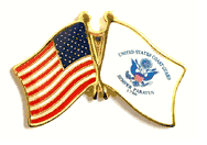 U.S. Coast Guard Flag Lapel Pin -  Double