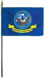 US Navy 4x6" Deluxe Mini Stick Flag