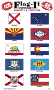U.S. State Flag Stickers 60 Assorted per package