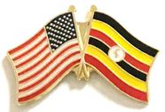 Uganda Flag Lapel Pin - Double