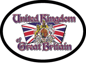 United Kingdom Motto Flag It Oval Decal