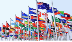 United Nations 3x5 foot Polyester Flag Set   