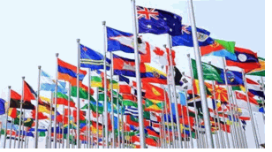 United Nations 3x5 foot Polyester Flag Set   