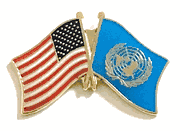 United Nations Flag Lapel Pin - Double