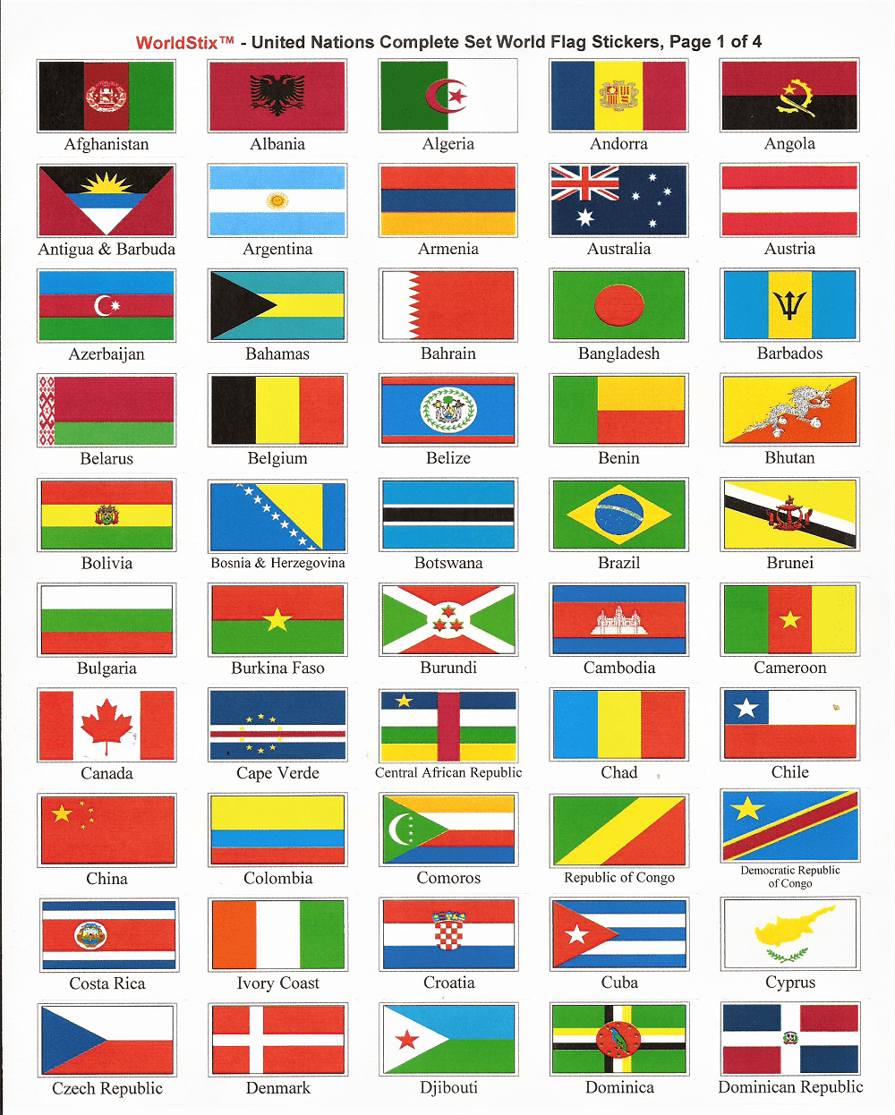 United Nations Flags With Names