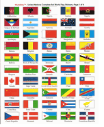 United Nations Members Flag Sticker Set with Name