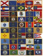 US States Rectangle Flag Patch Set