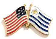 Uruguay Flag Lapel Pin - Double